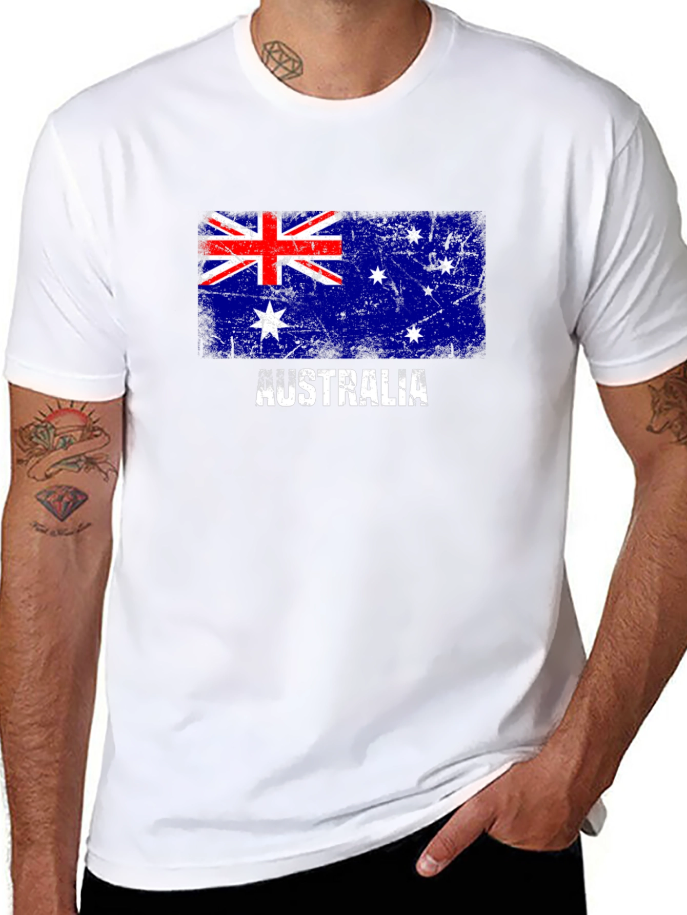 Australia Flag Distressed Graphic T-Shirt