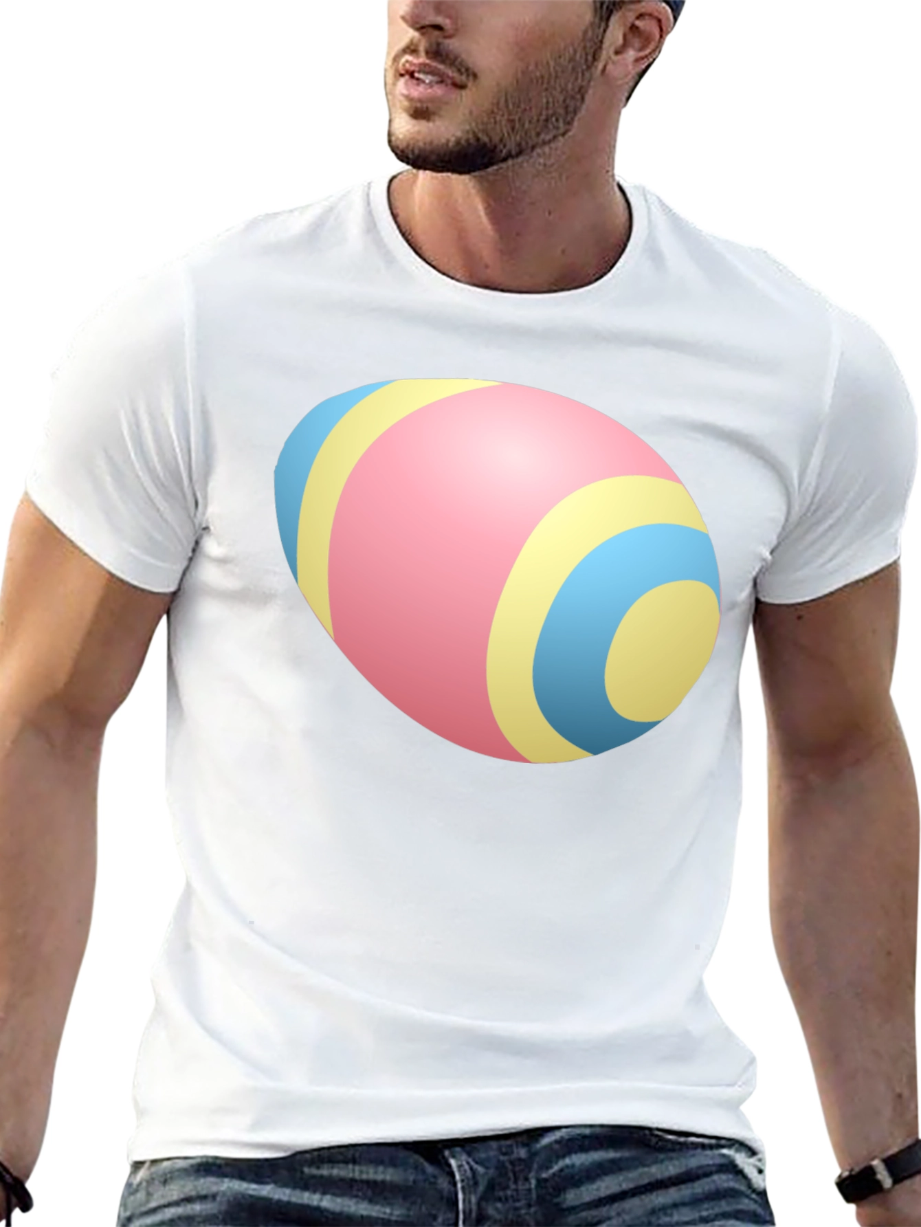Easter Egg Pattern Black T-Shirt
