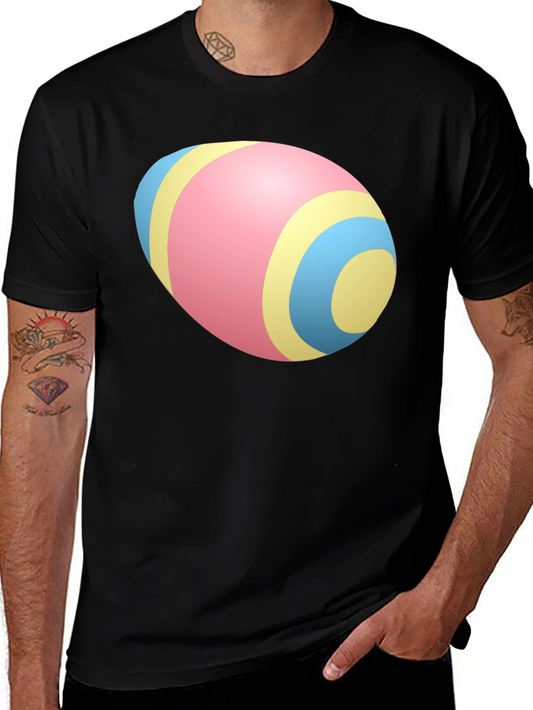 Easter Egg Pattern Black T-Shirt