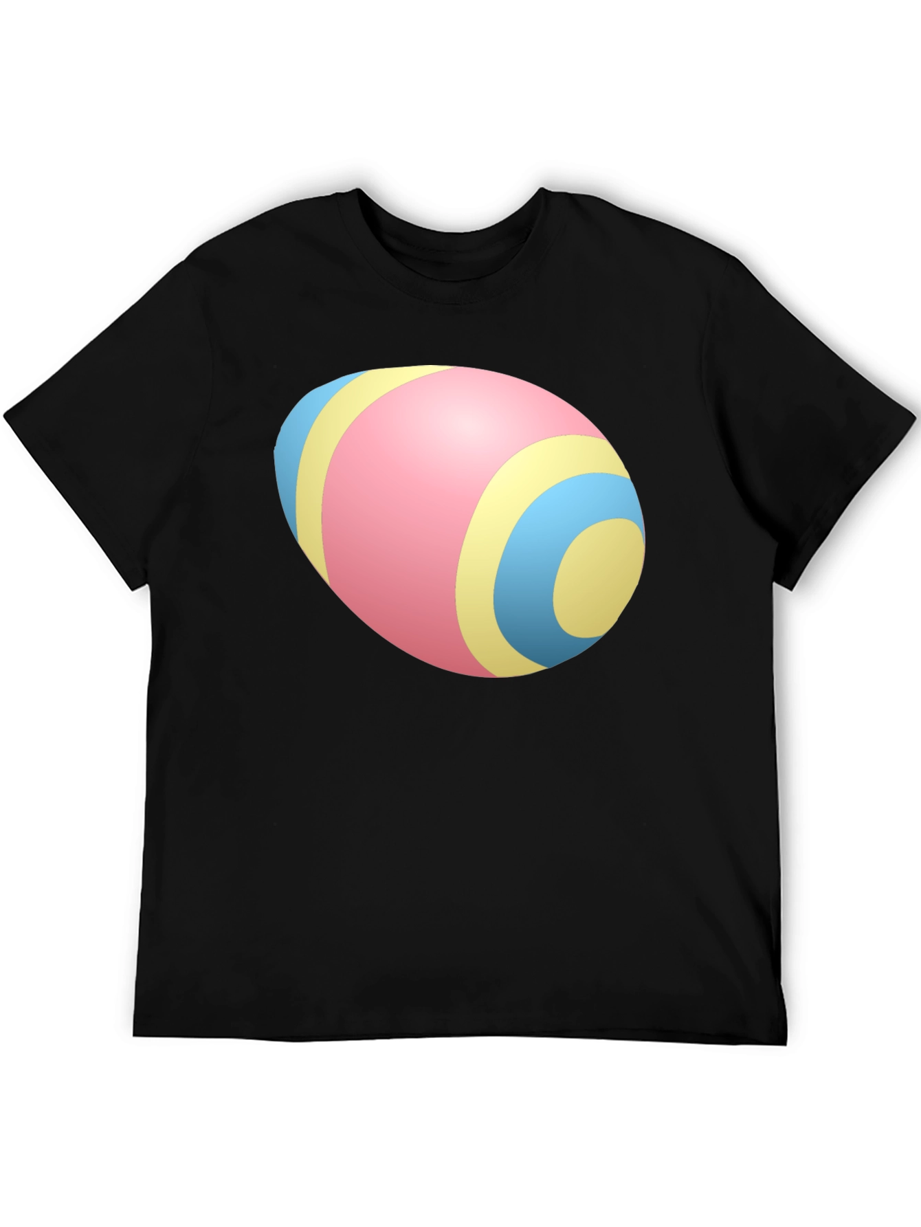Easter Egg Pattern Black T-Shirt