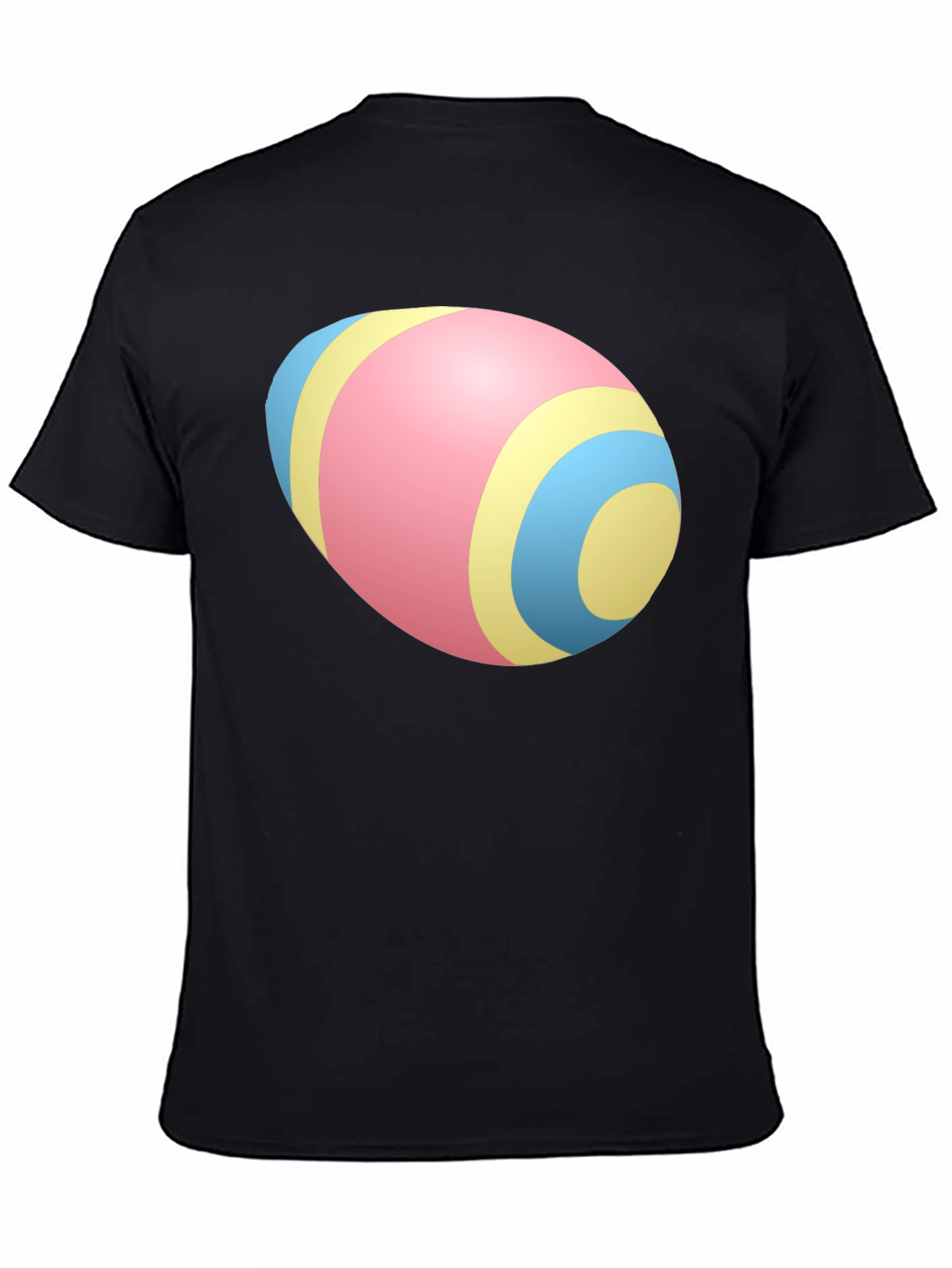 Easter Egg Pattern Black T-Shirt