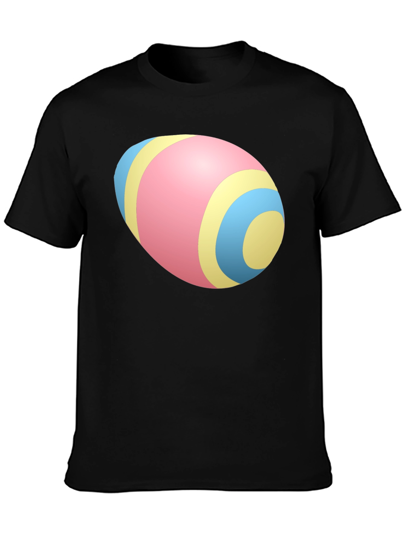 Easter Egg Pattern Black T-Shirt
