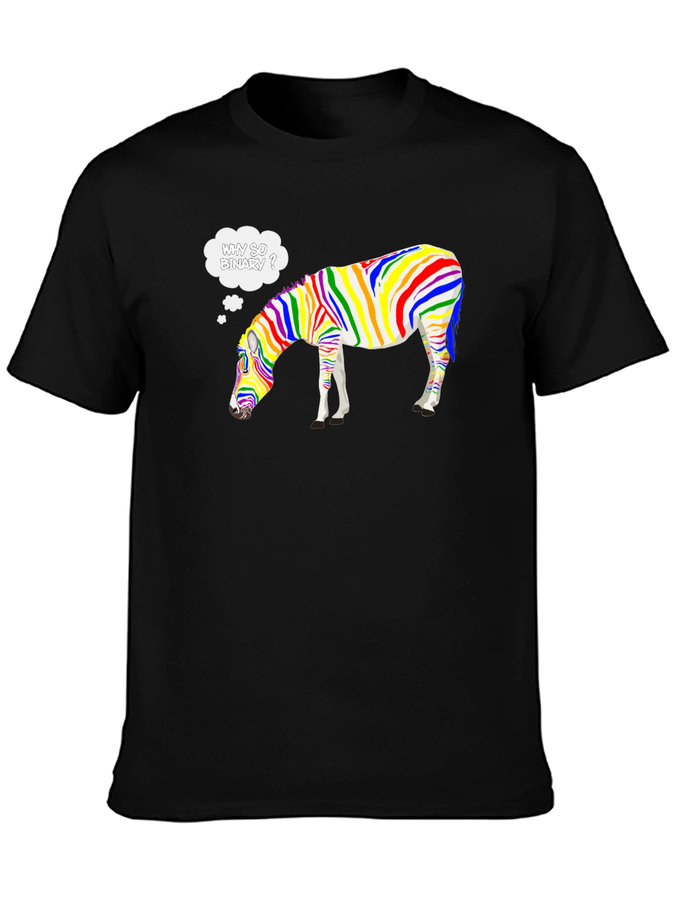Why So Binary Zebra T-Shirt - Rainbow Pride Tee