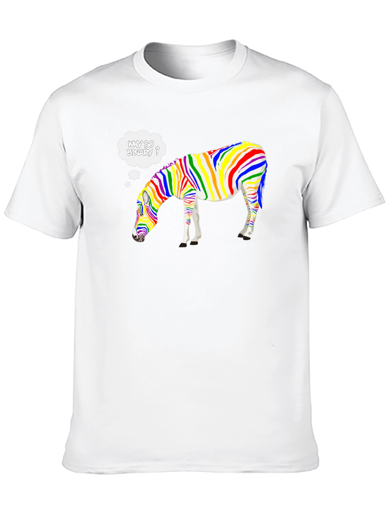 Why So Binary Zebra T-Shirt - Rainbow Pride Tee