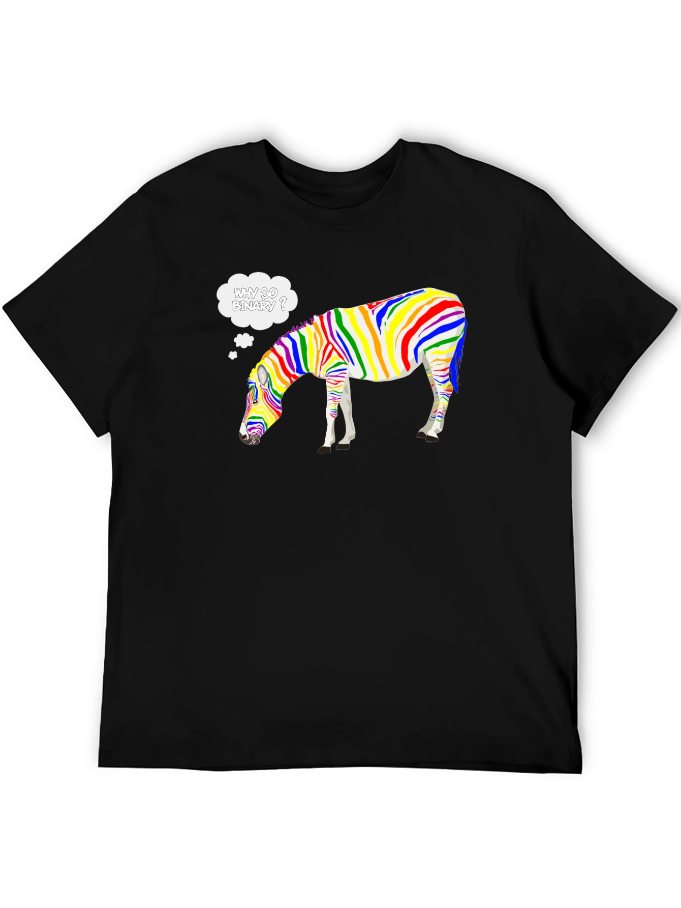 Why So Binary Zebra T-Shirt - Rainbow Pride Tee