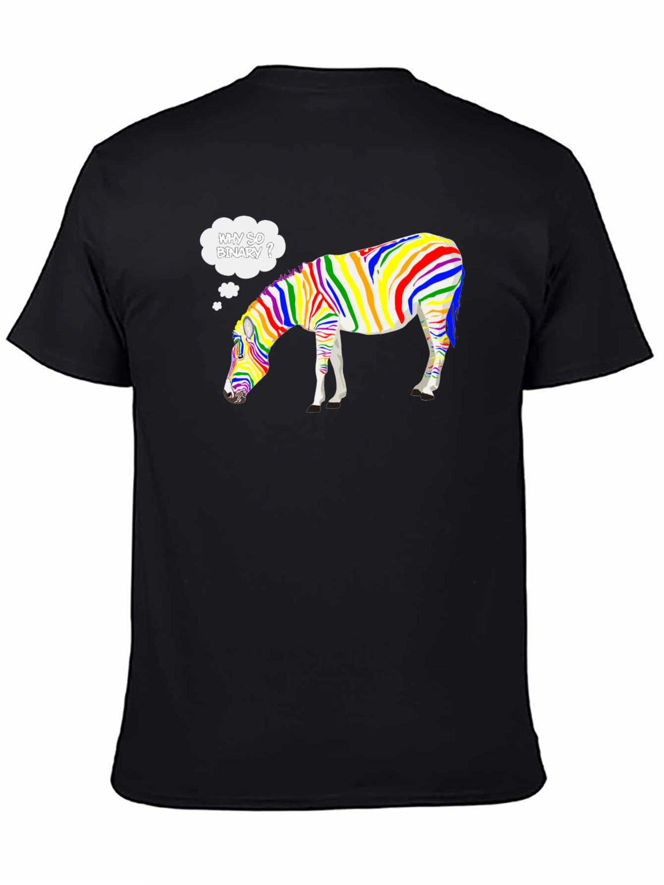 Why So Binary Zebra T-Shirt - Rainbow Pride Tee