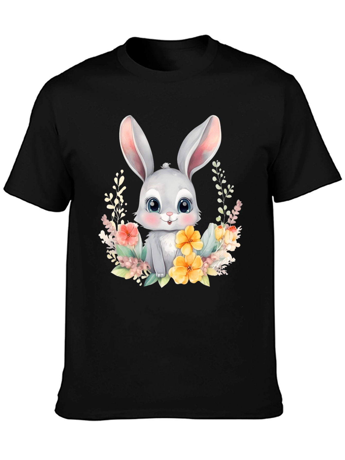 Cute Easter Bunny Flower T-Shirt