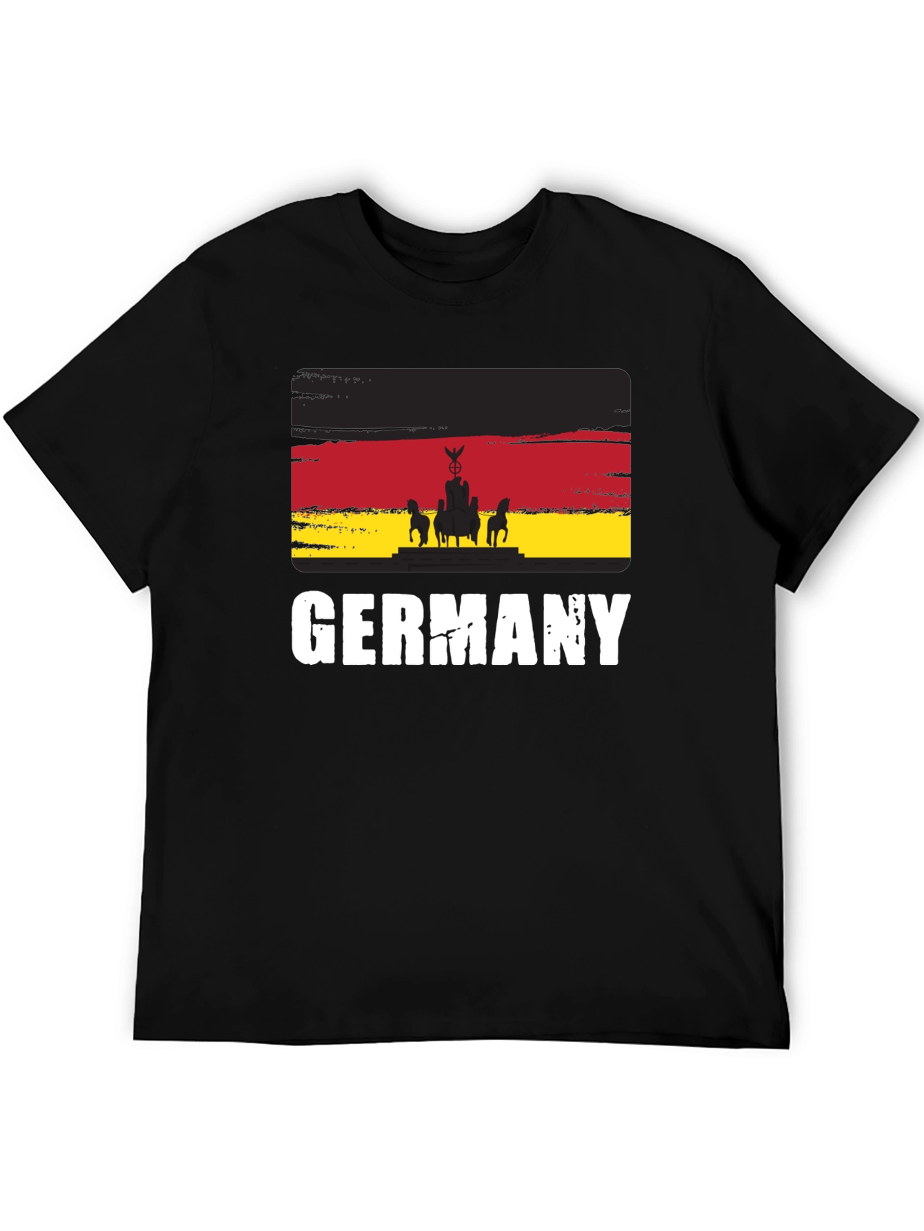 Germany Flag Graphic Tee - Black Cotton T-Shirt