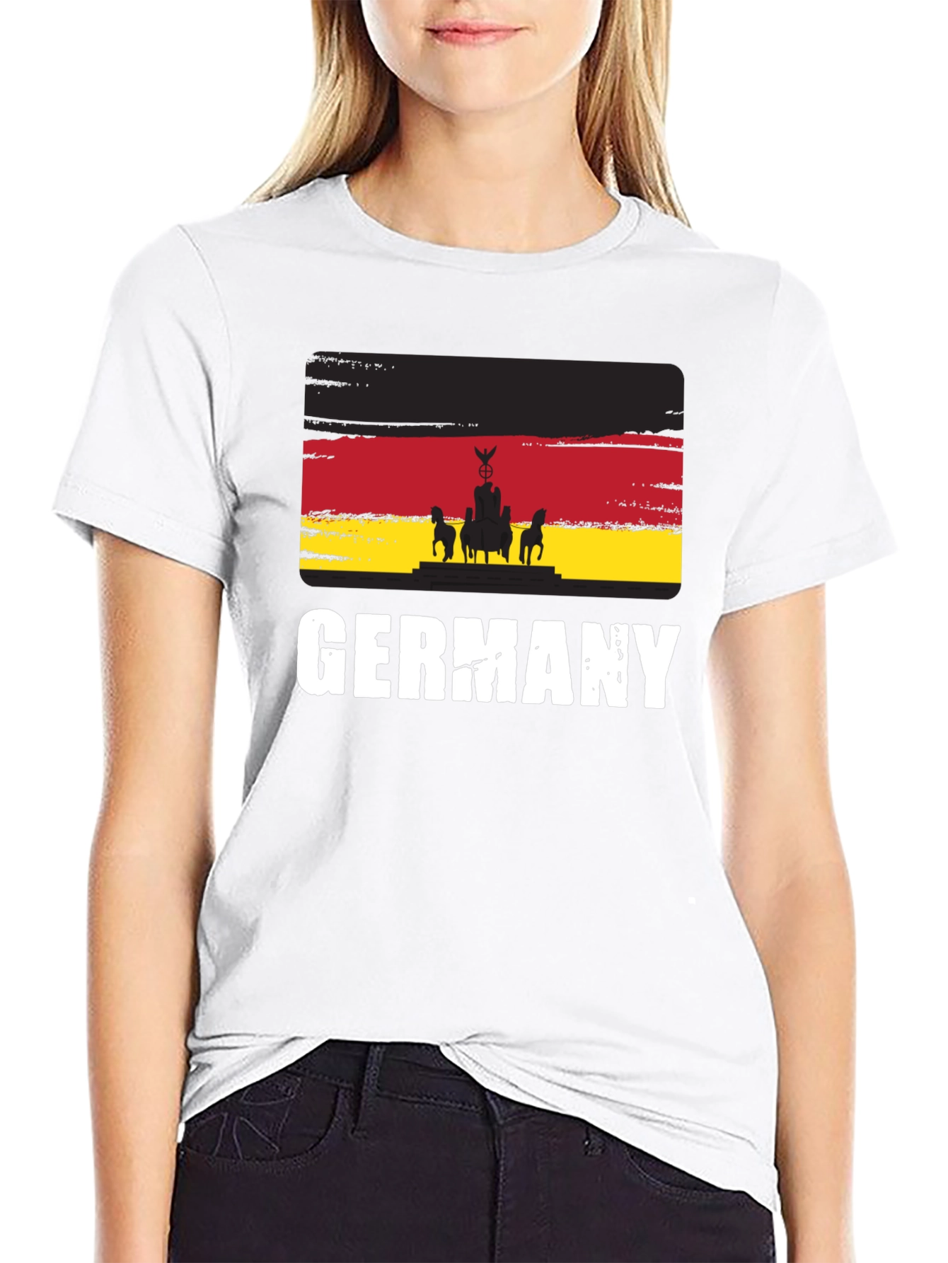 Germany Flag Graphic Tee - Black Cotton T-Shirt