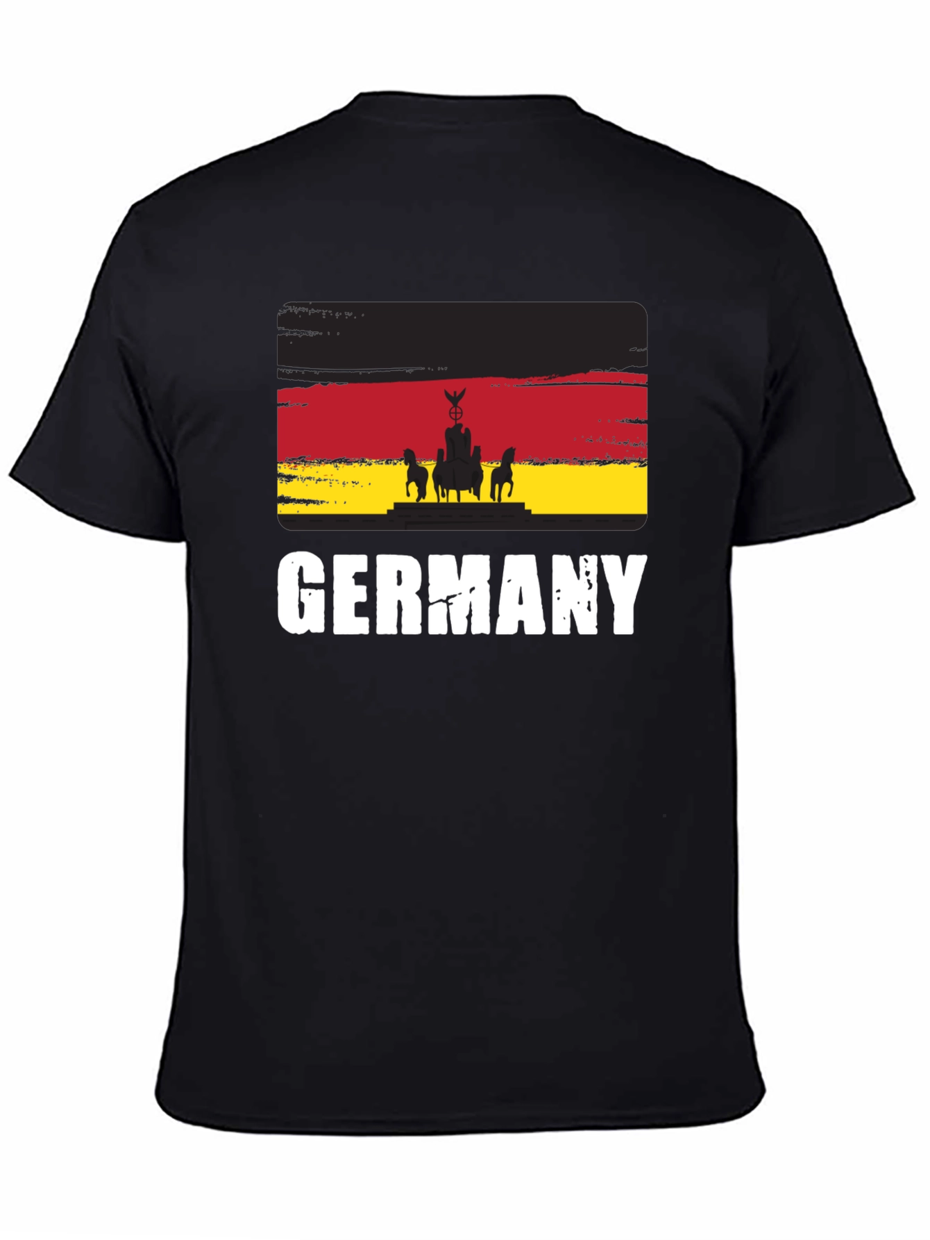 Germany Flag Graphic Tee - Black Cotton T-Shirt