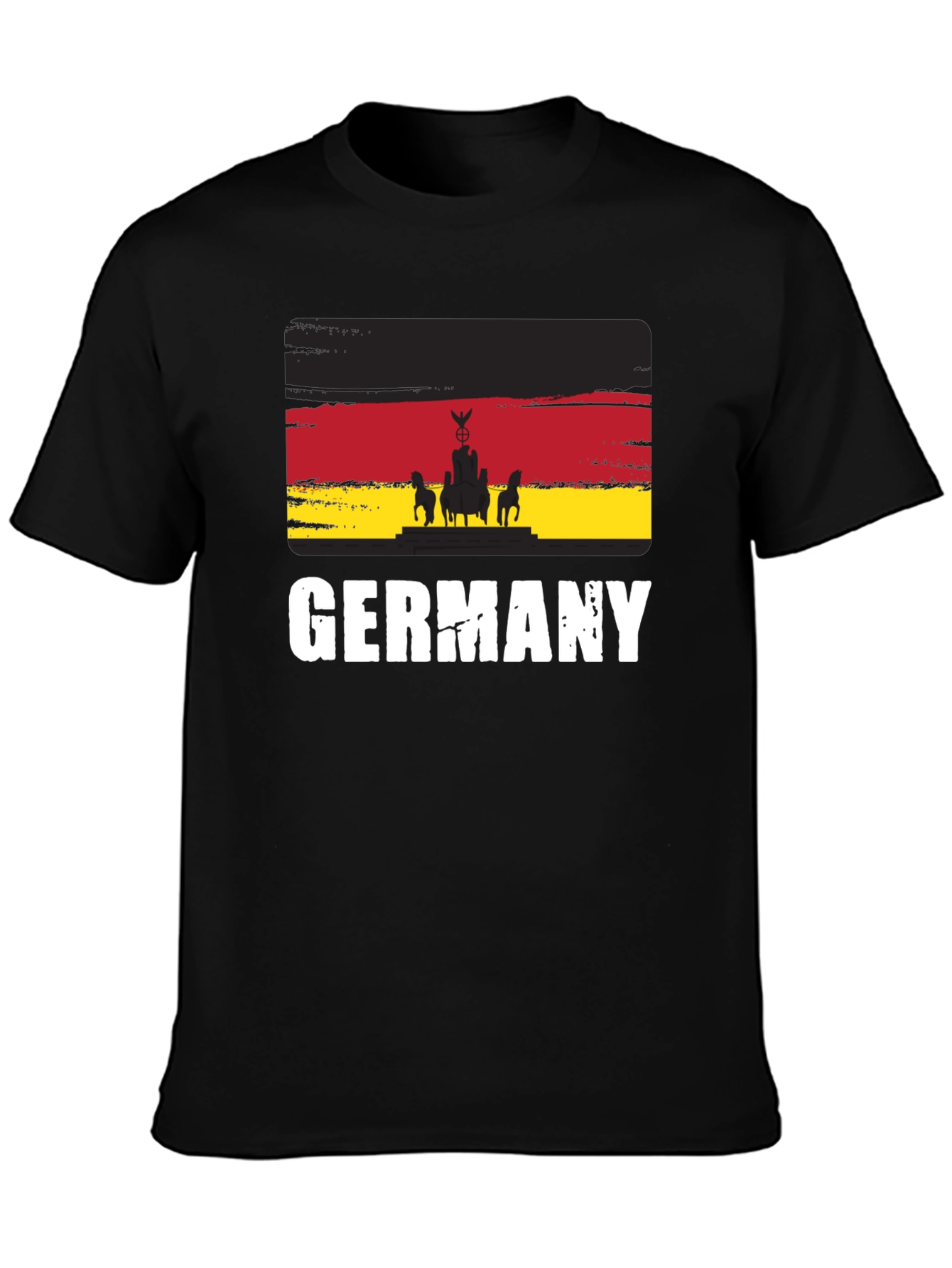 Germany Flag Graphic Tee - Black Cotton T-Shirt