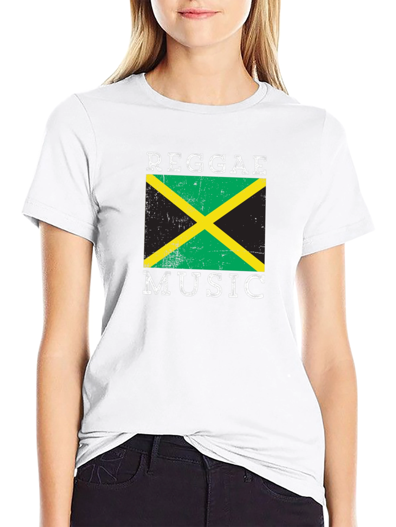 Reggae Music Jamaica Flag Graphic T-Shirt