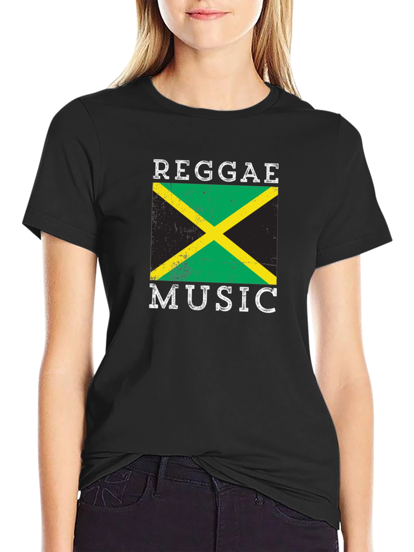 Reggae Music Jamaica Flag Graphic T-Shirt