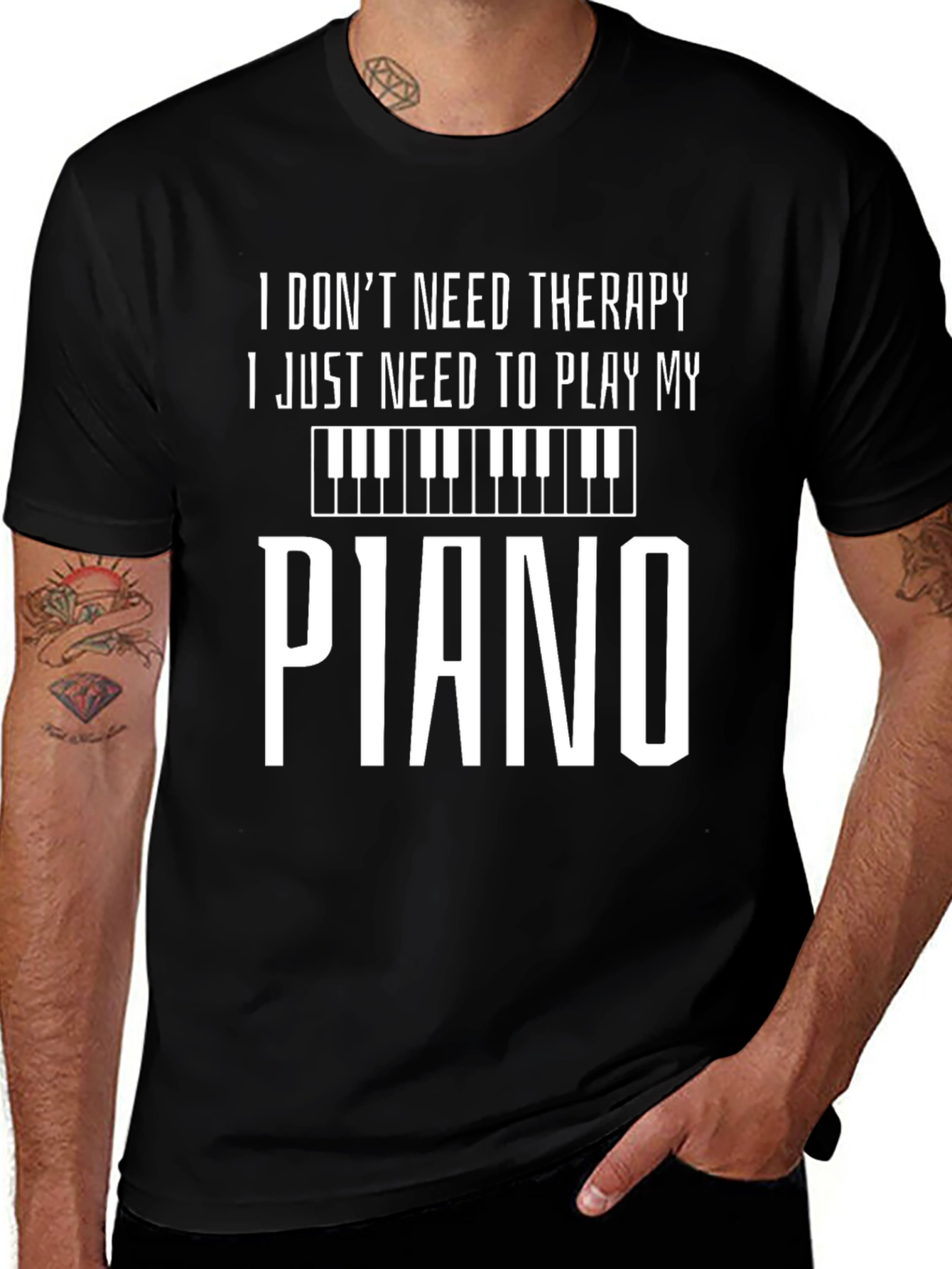 Piano Therapy Tee - Musicians Humor T-Shirt