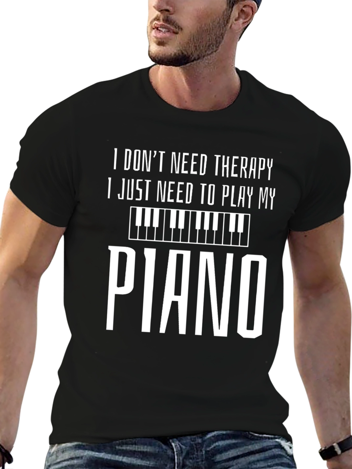Piano Therapy Tee - Musicians Humor T-Shirt