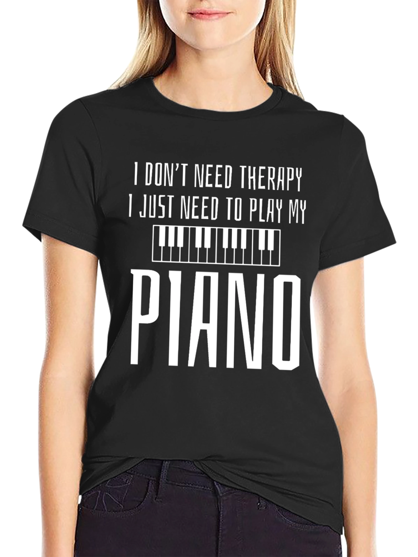 Piano Therapy Tee - Musicians Humor T-Shirt