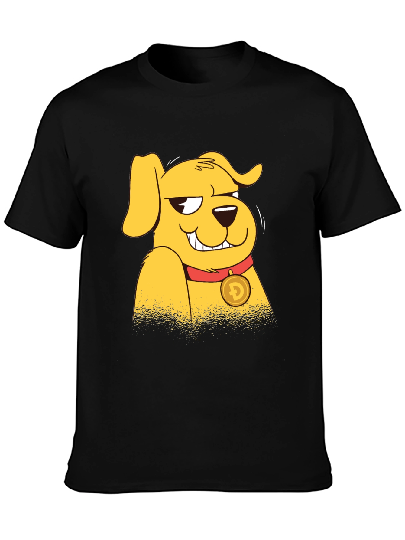 Doge Cartoon Graphic Black T-Shirt