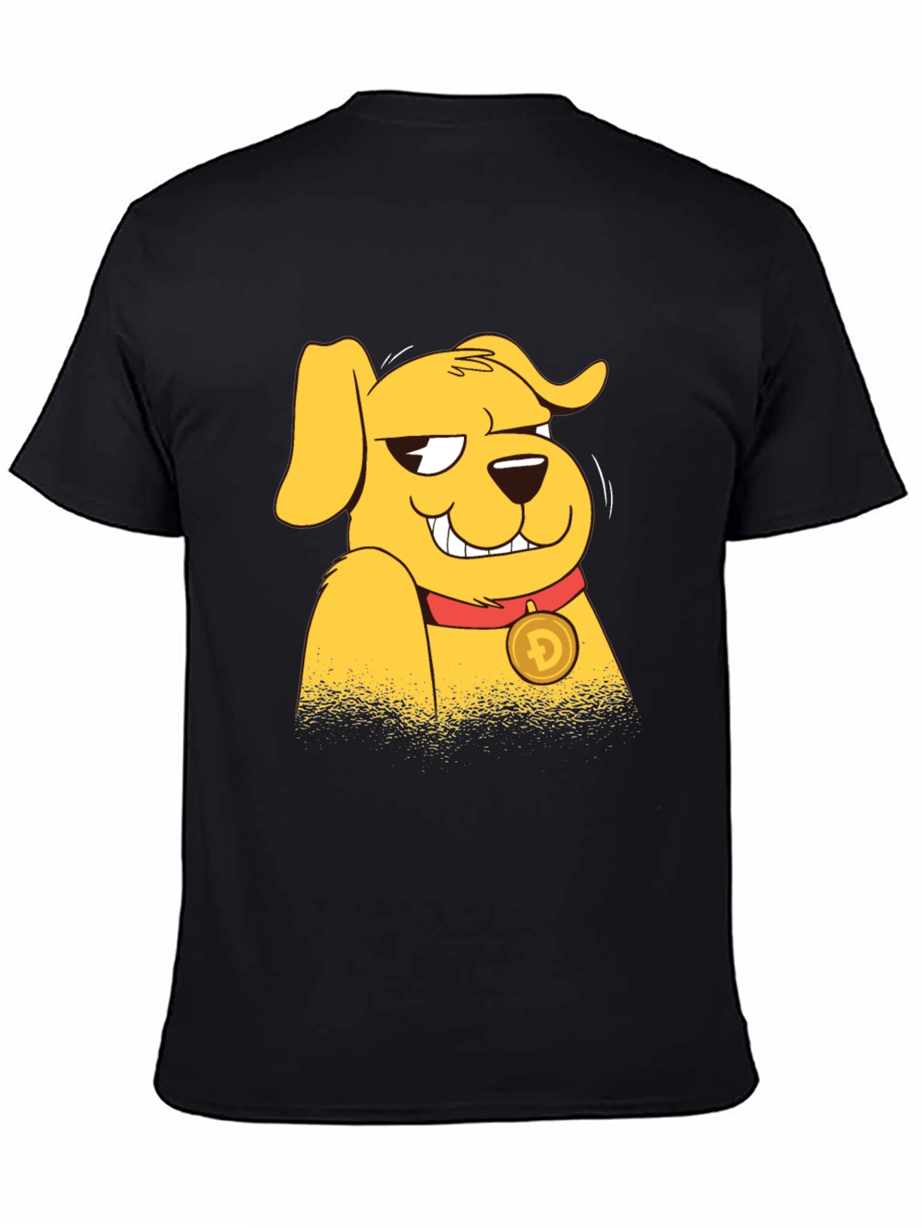 Doge Cartoon Graphic Black T-Shirt