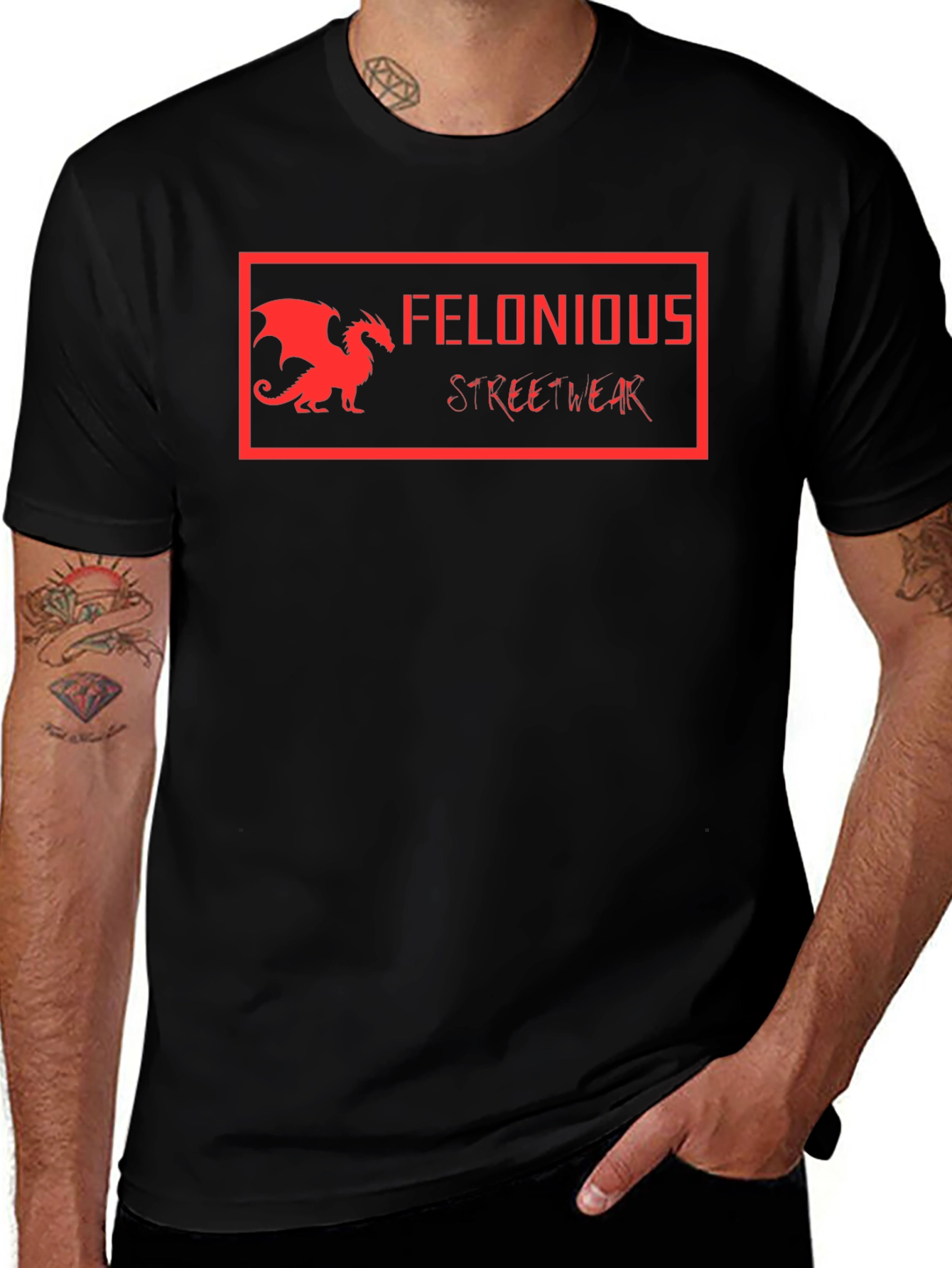 Felonious Streetwear Black Graphic Tee