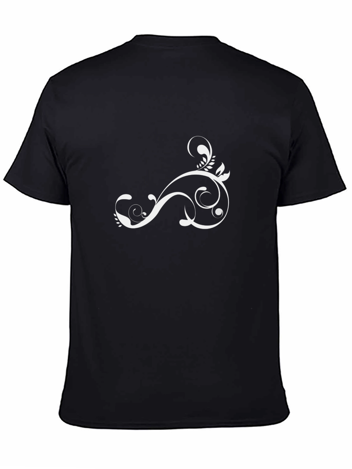 Elegant Swirl Tee - Black Cotton Comfort