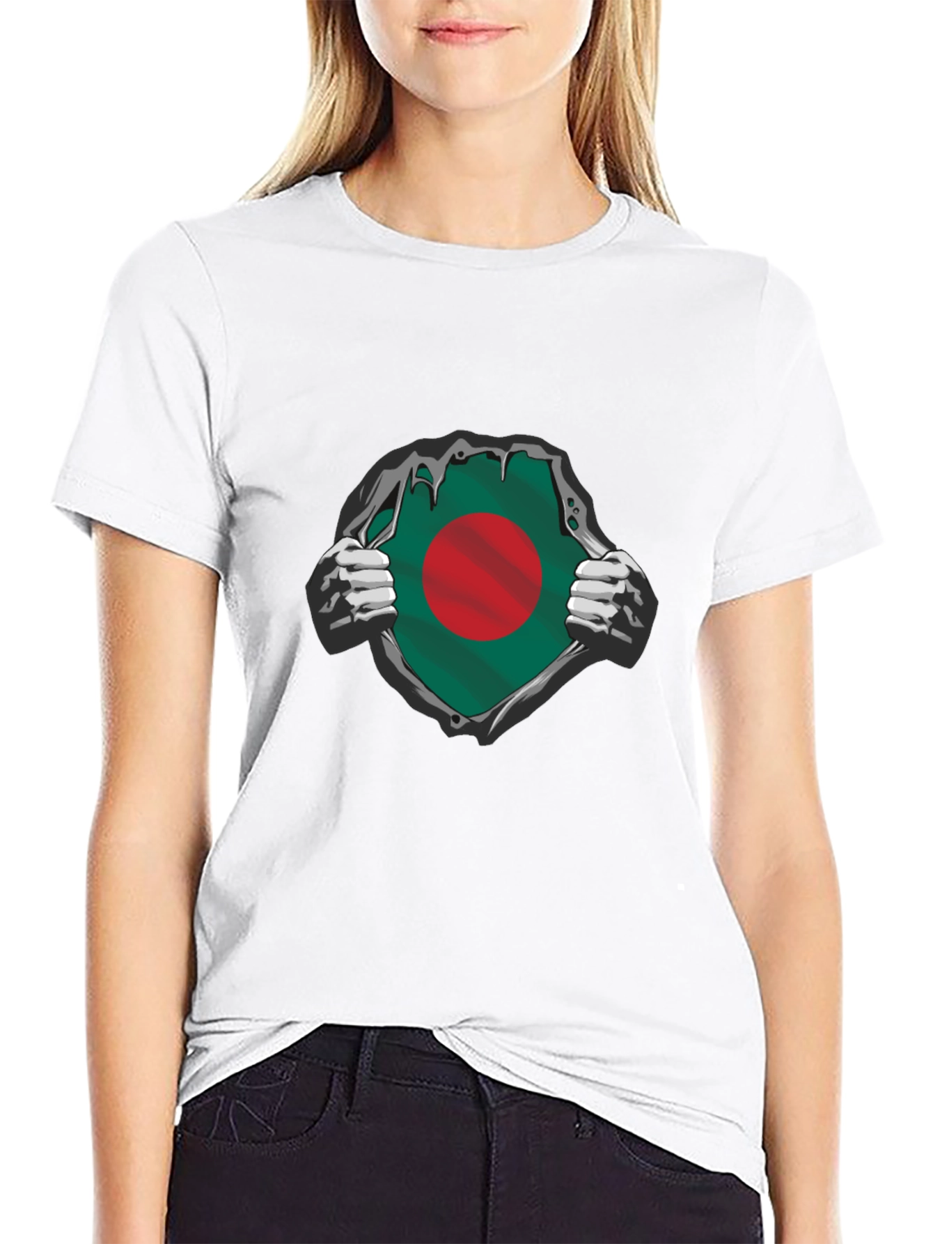 Bangladesh Flag Superhero T-Shirt - Black