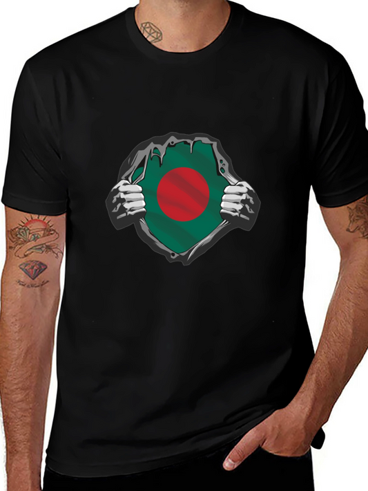 Bangladesh Flag Superhero T-Shirt - Black