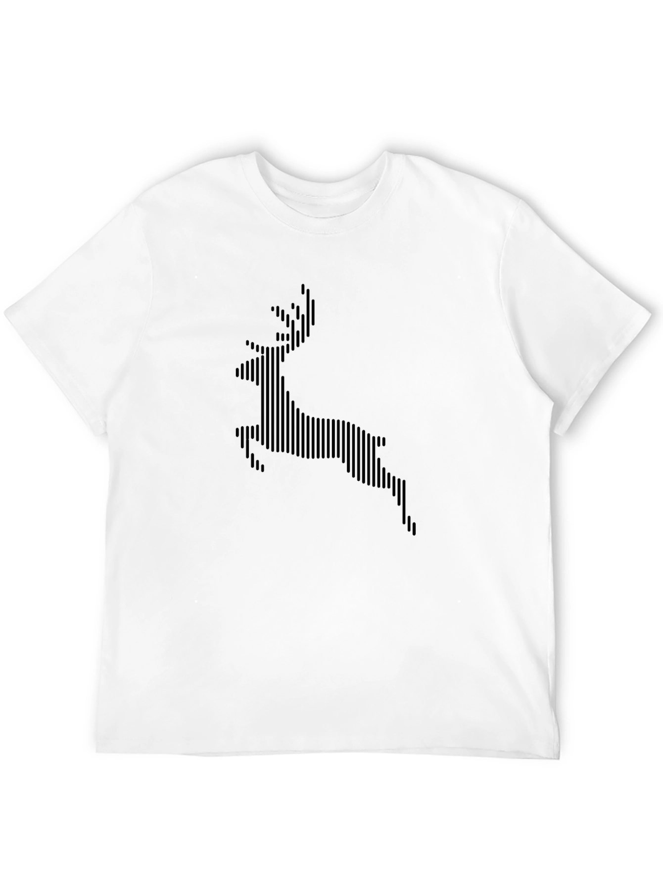 Stripped Deer Graphic Black T-Shirt