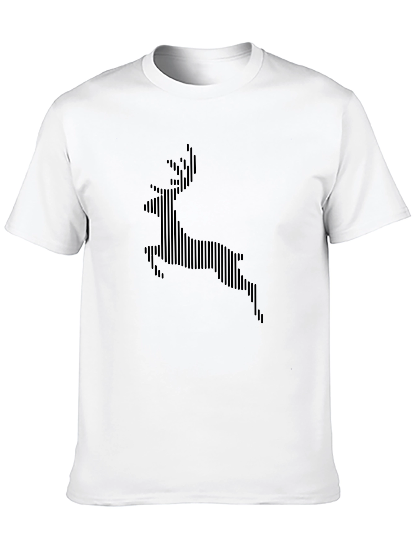 Stripped Deer Graphic Black T-Shirt