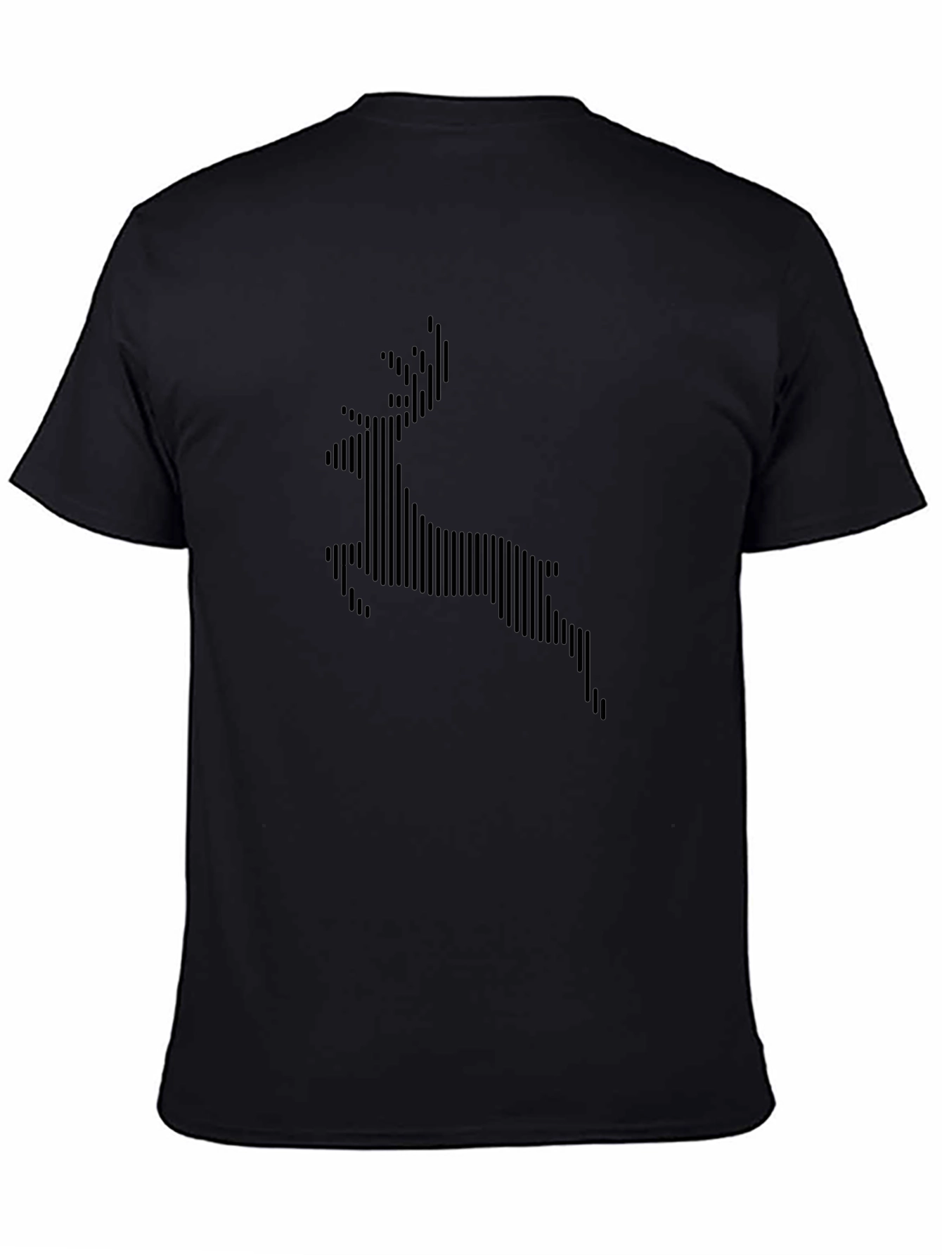 Stripped Deer Graphic Black T-Shirt