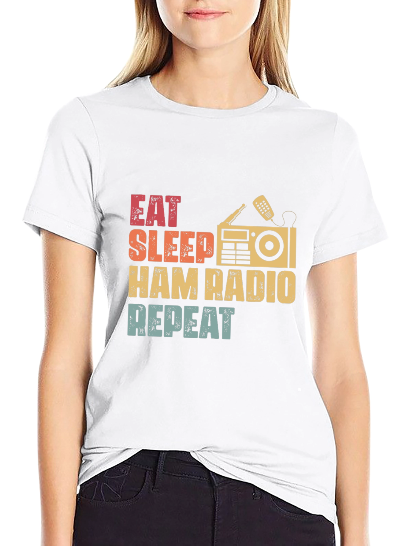 Eat Sleep Ham Radio Repeat Graphic T-Shirt
