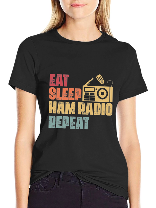 Eat Sleep Ham Radio Repeat Graphic T-Shirt