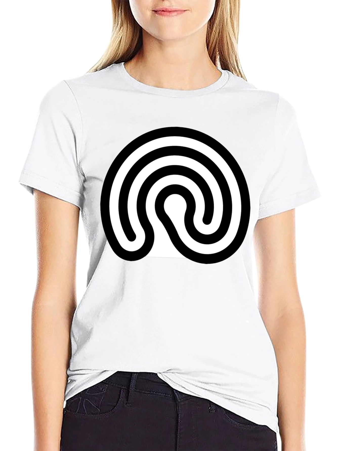 Black T-Shirt with Spiral Symbol