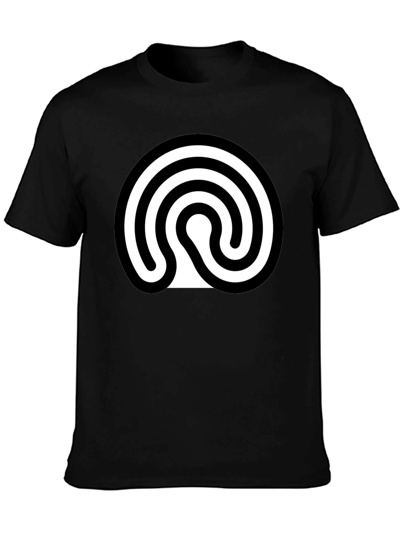 Black T-Shirt with Spiral Symbol