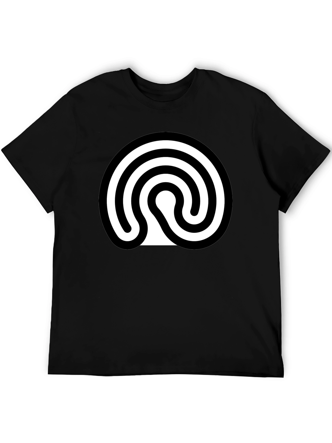 Black T-Shirt with Spiral Symbol