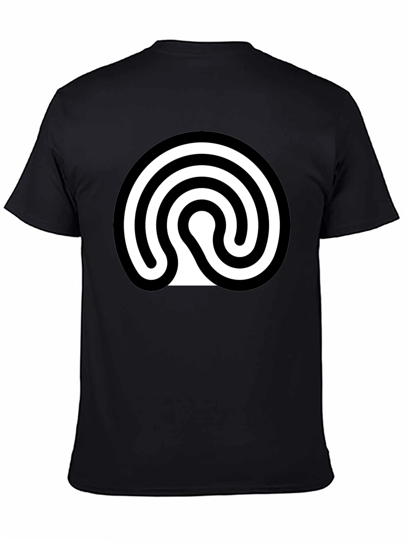 Black T-Shirt with Spiral Symbol