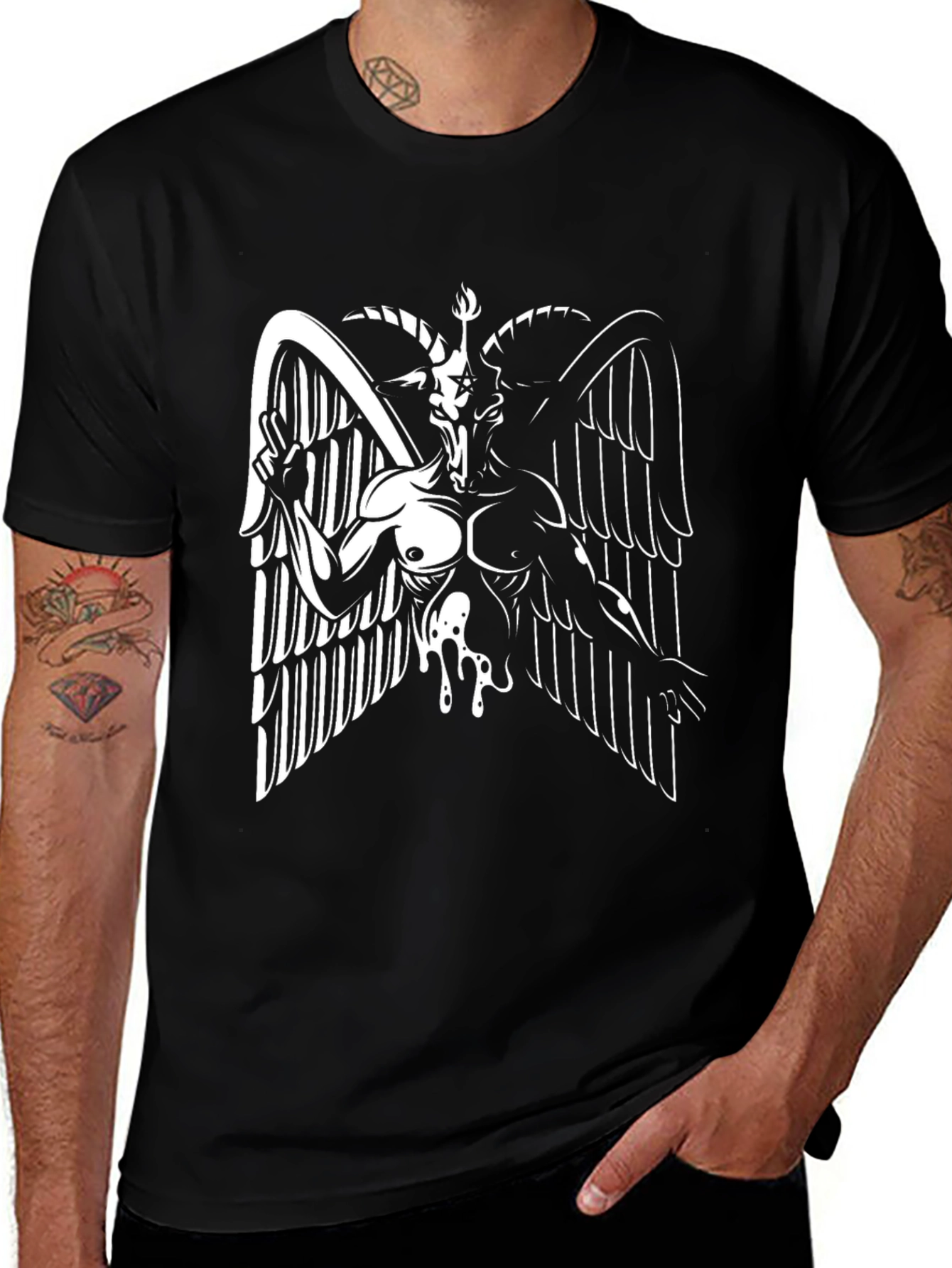 Baphomet Graphic T-Shirt - Black Tee
