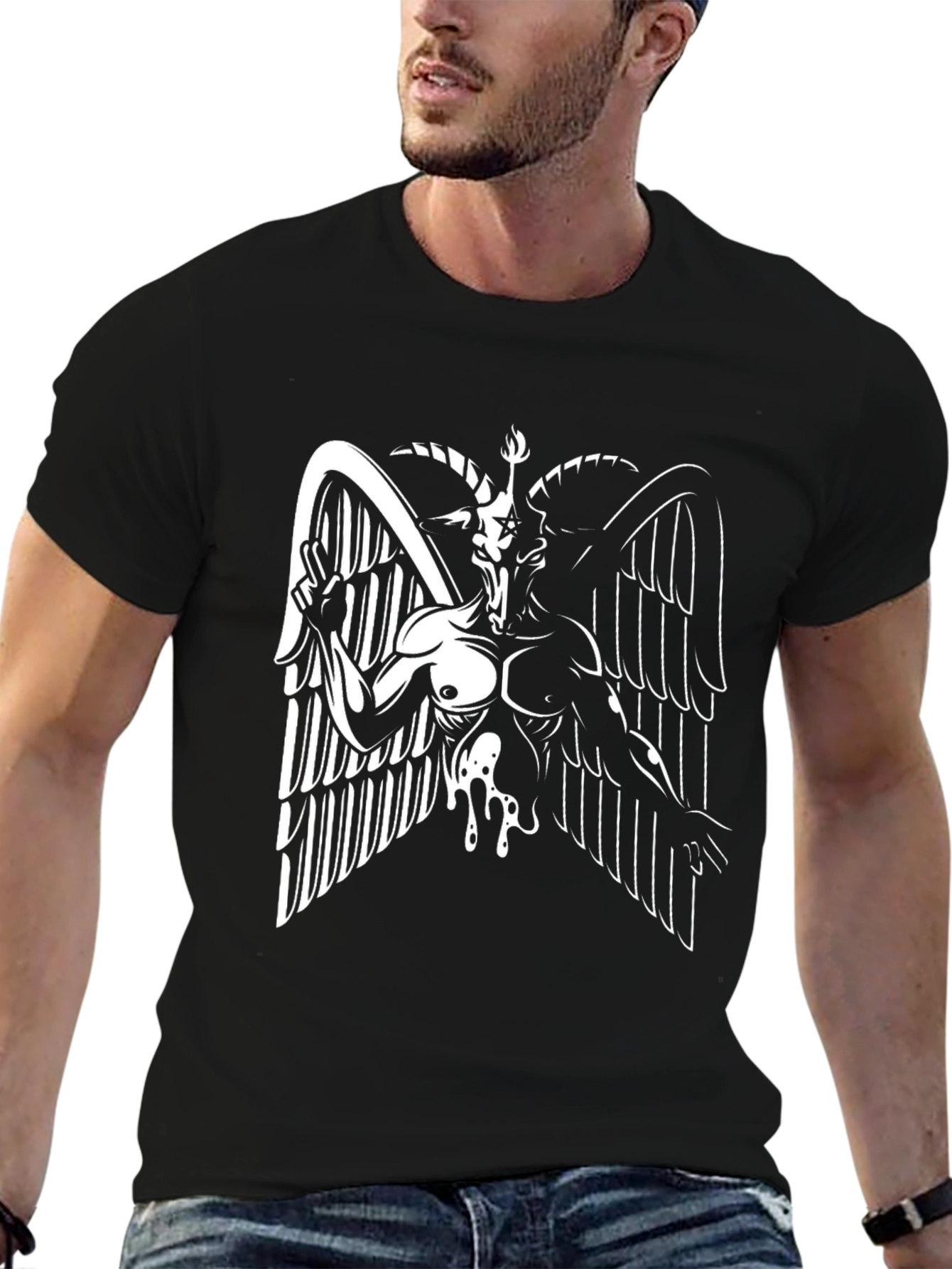 Baphomet Graphic T-Shirt - Black Tee