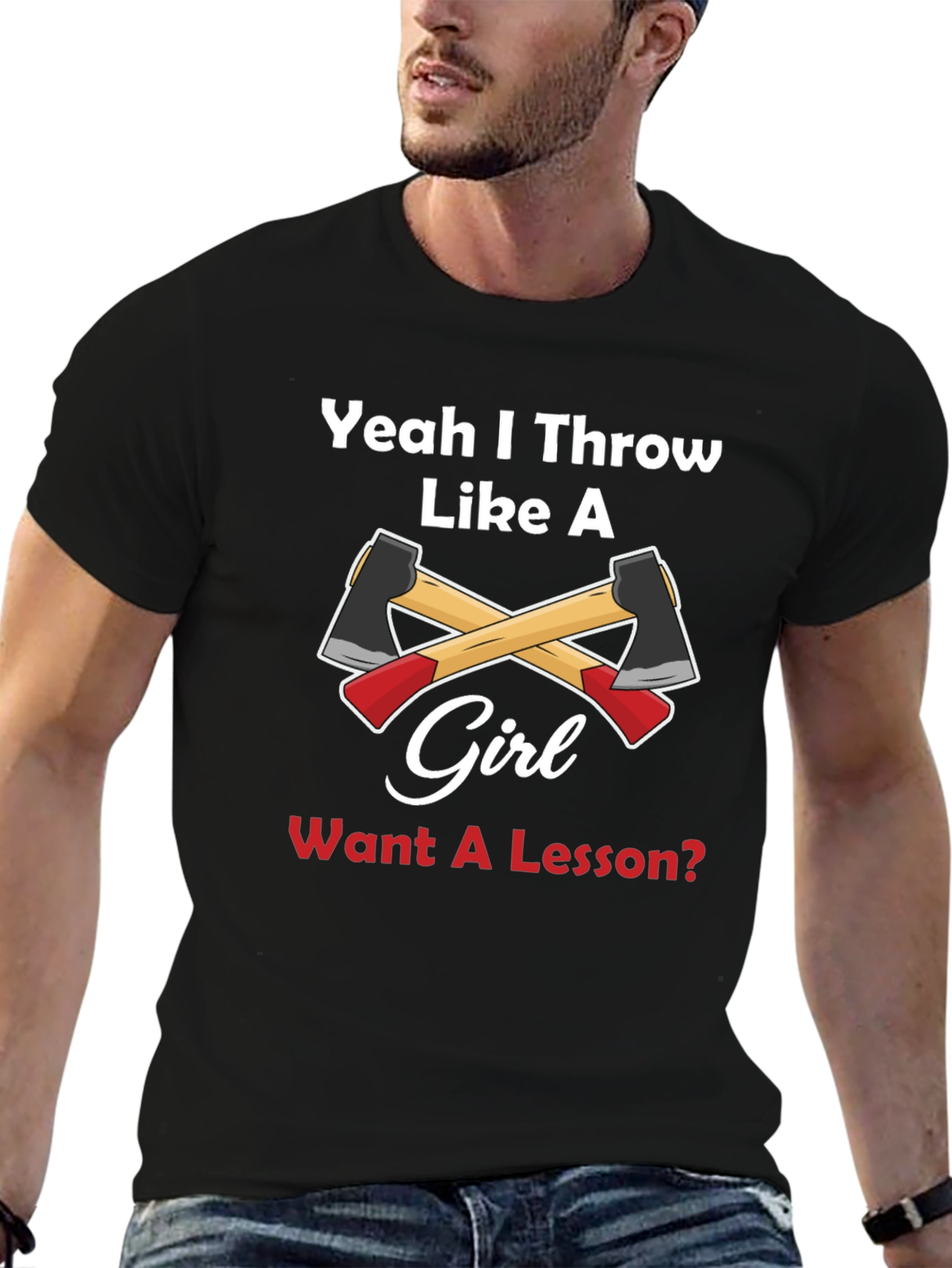 Yeah I Throw Like A Girl Axe Throwing T-Shirt
