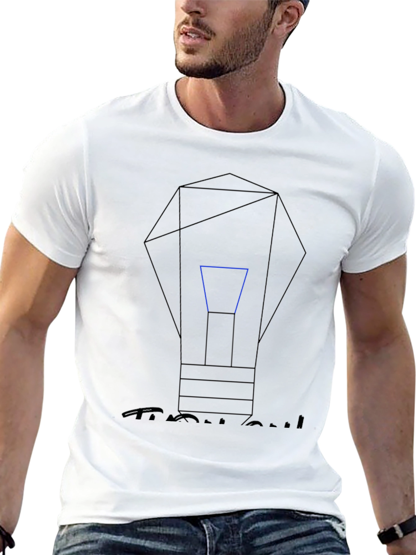 Geometric Lightbulb Graphic T-Shirt