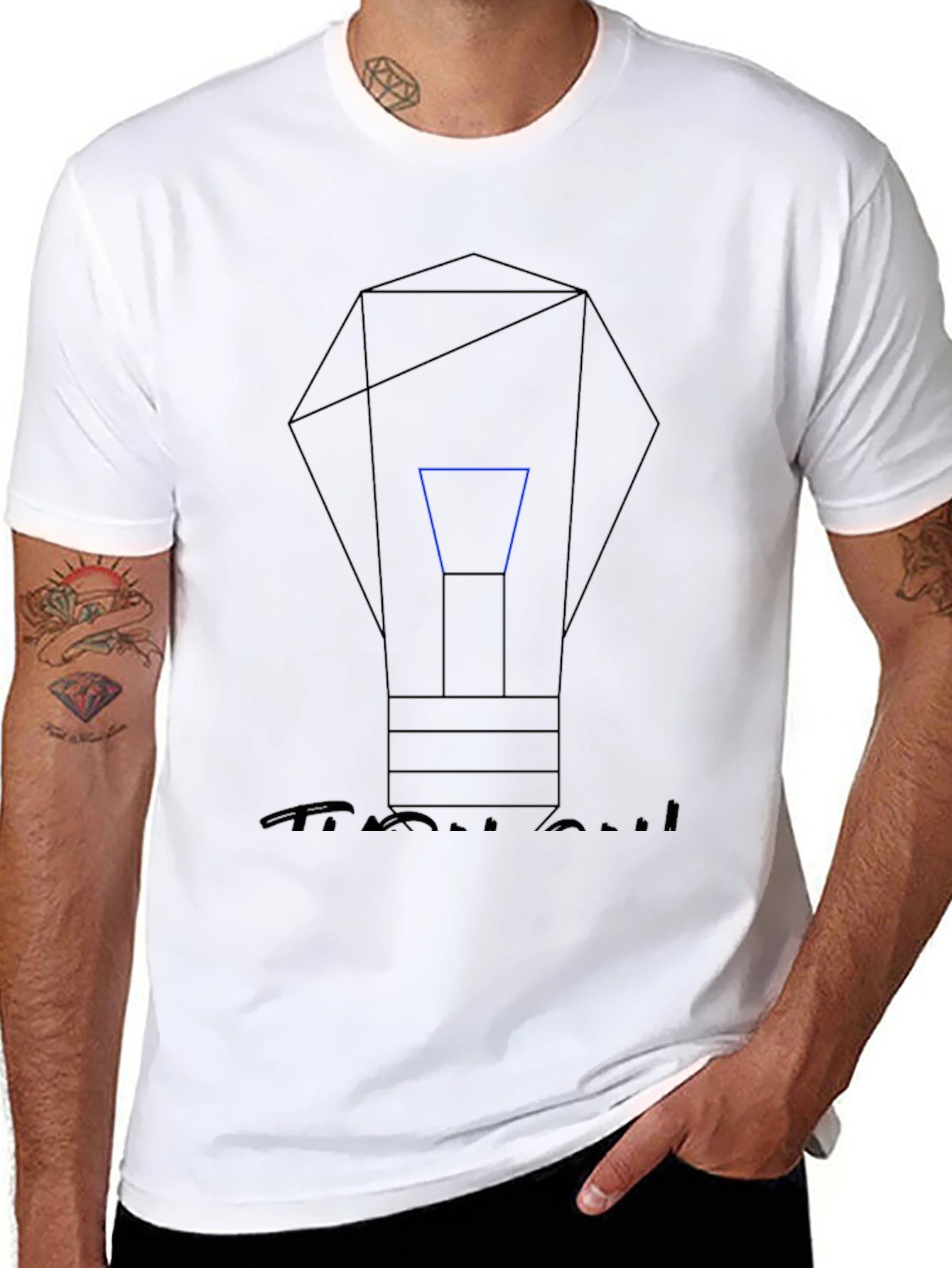 Geometric Lightbulb Graphic T-Shirt