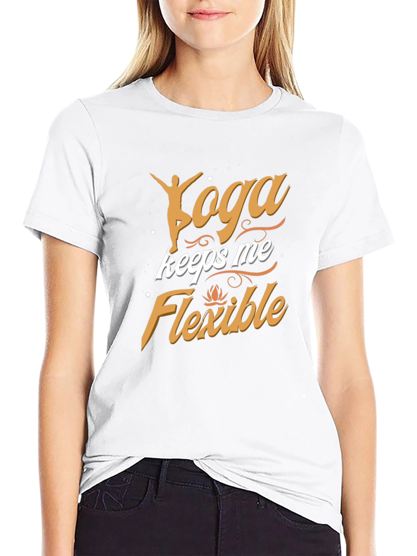 Yoga Keeps Me Flexible Mens Black T-Shirt
