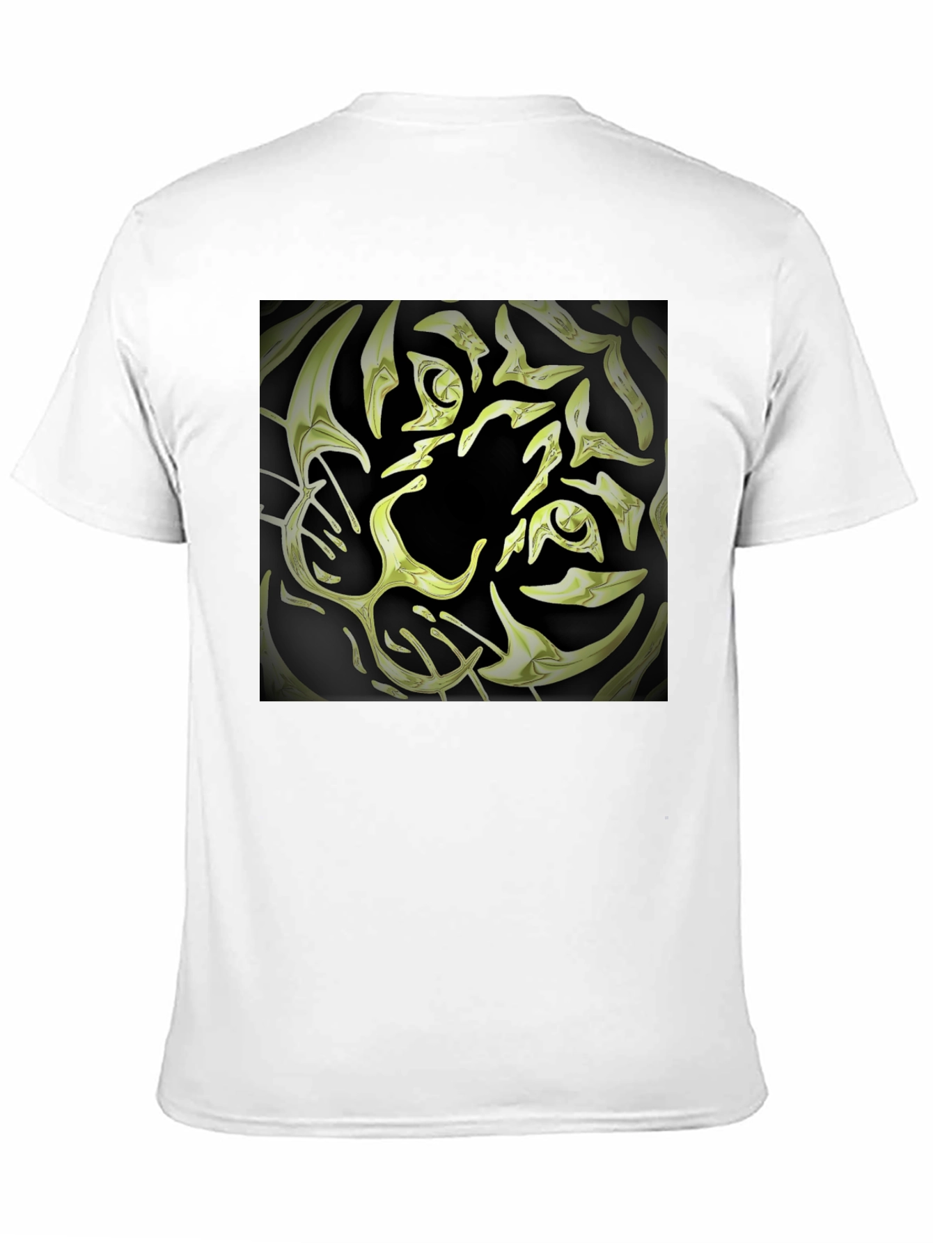 Abstract Tiger Graphic Tee - Black Cotton Blend