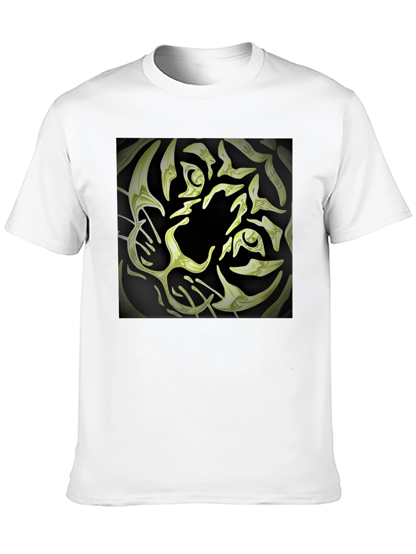 Abstract Tiger Graphic Tee - Black Cotton Blend
