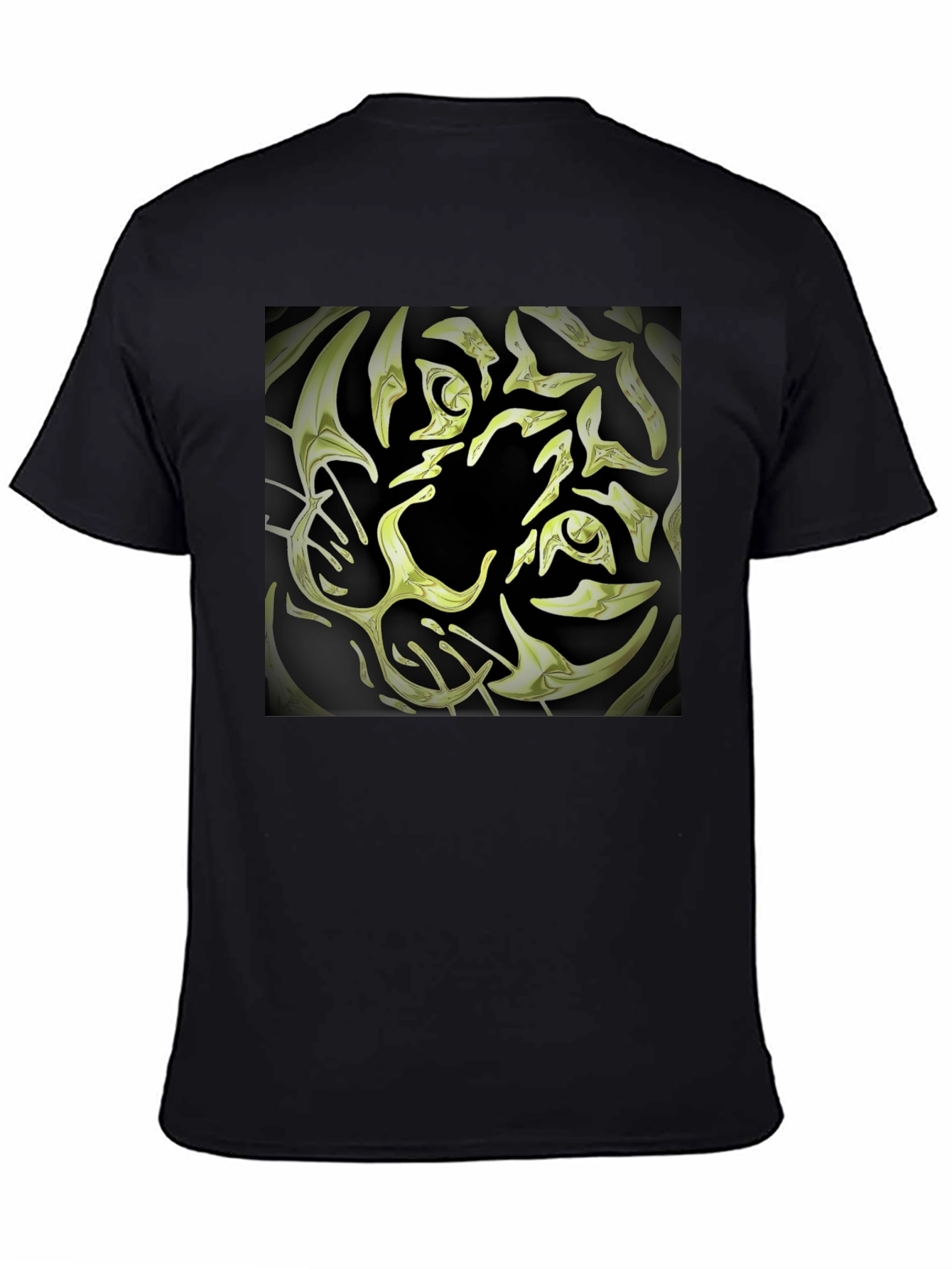 Abstract Tiger Graphic Tee - Black Cotton Blend