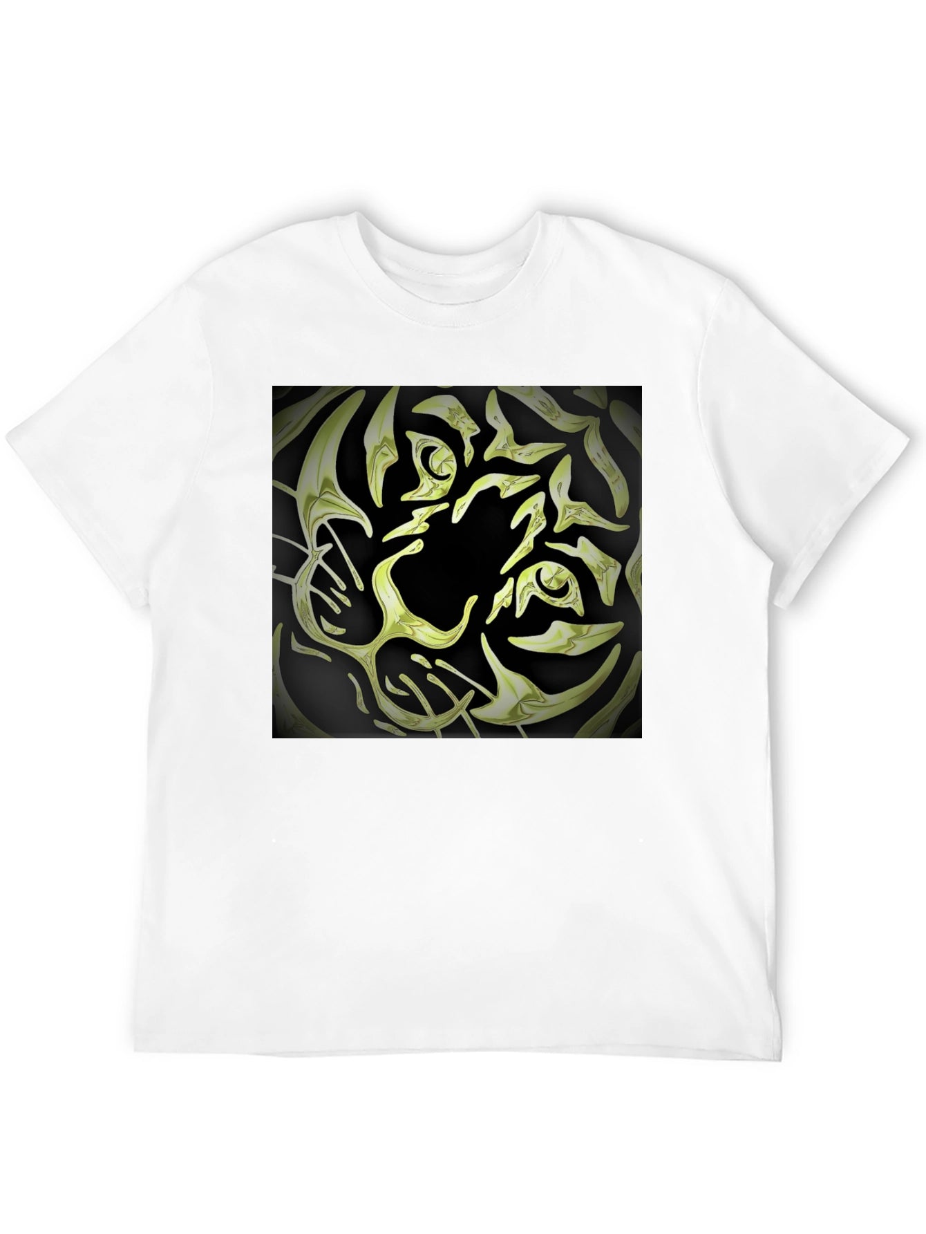 Abstract Tiger Graphic Tee - Black Cotton Blend