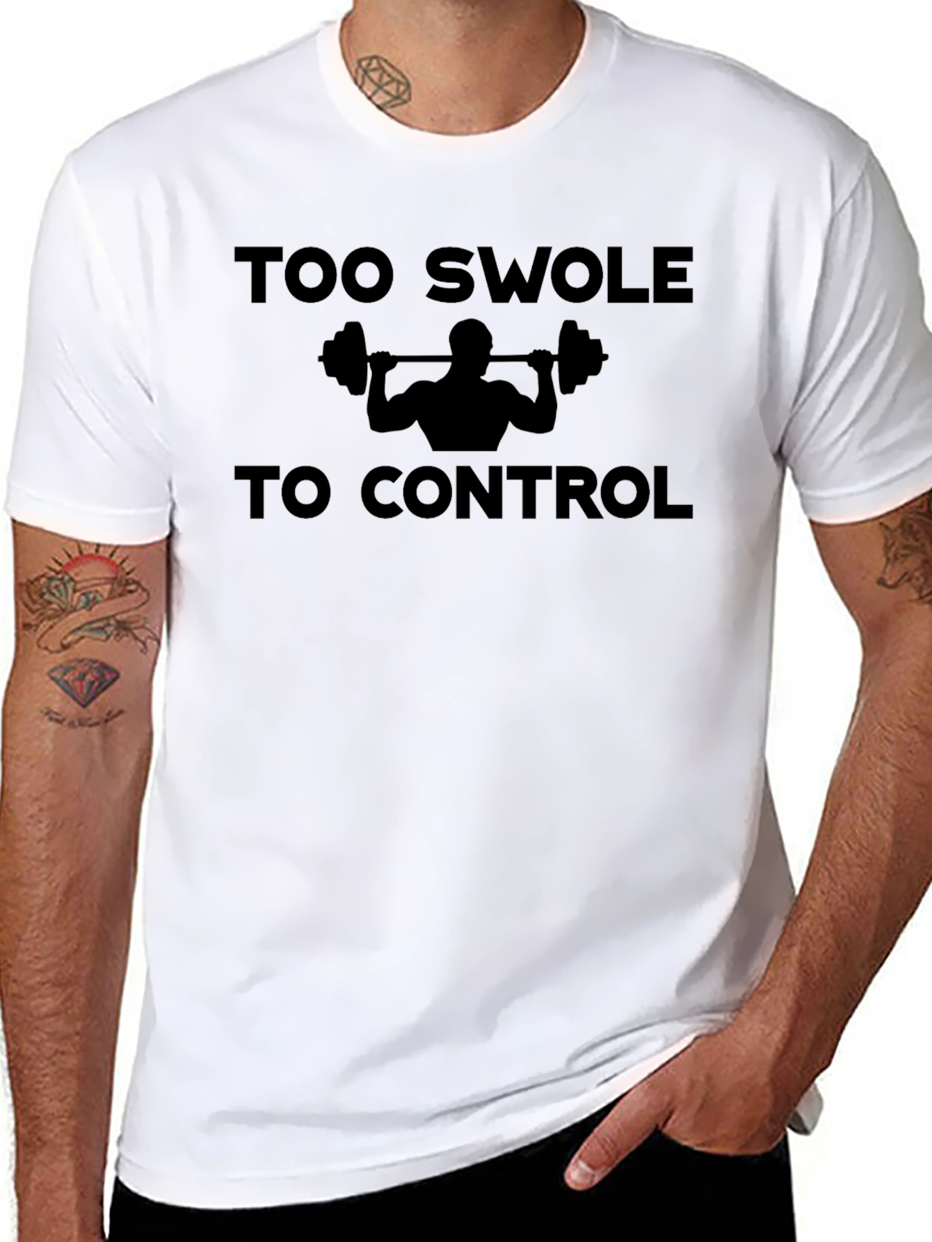 Too Swole To Control Funny Gym Workout T-Shirt