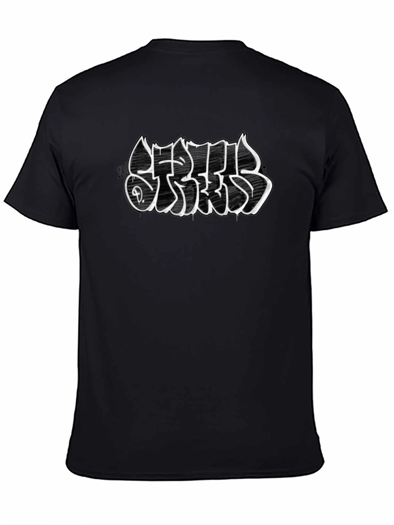 Graffiti Script Black T-Shirt - Street Style