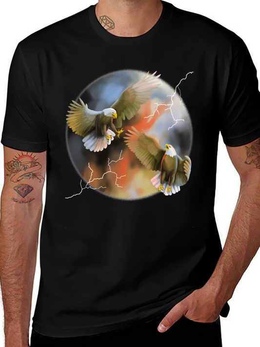 Eagle Lightning Graphic Tee - Mens Black T-Shirt