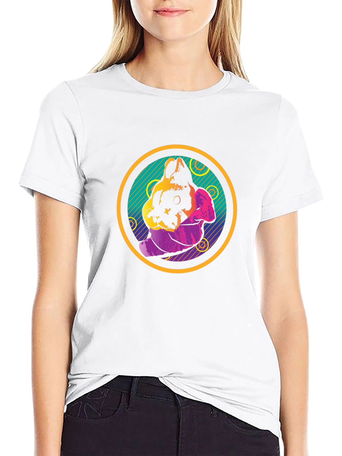 Retro Rabbit Graphic T-Shirt