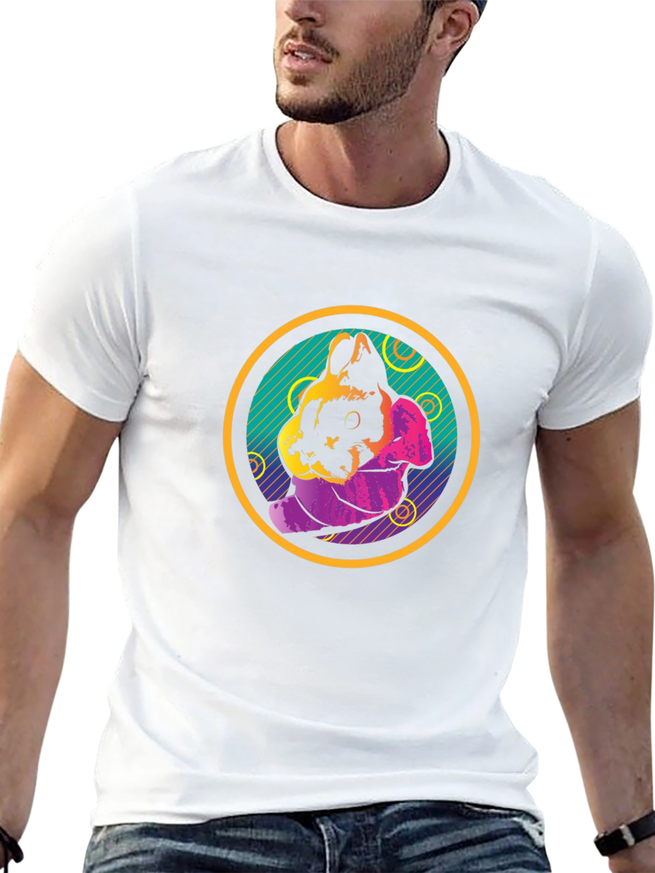 Retro Rabbit Graphic T-Shirt